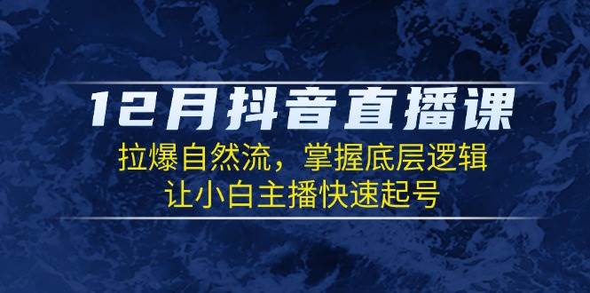 （13807期）12月抖音直播课：拉爆自然流，掌握底层逻辑，让小白主播快速起号